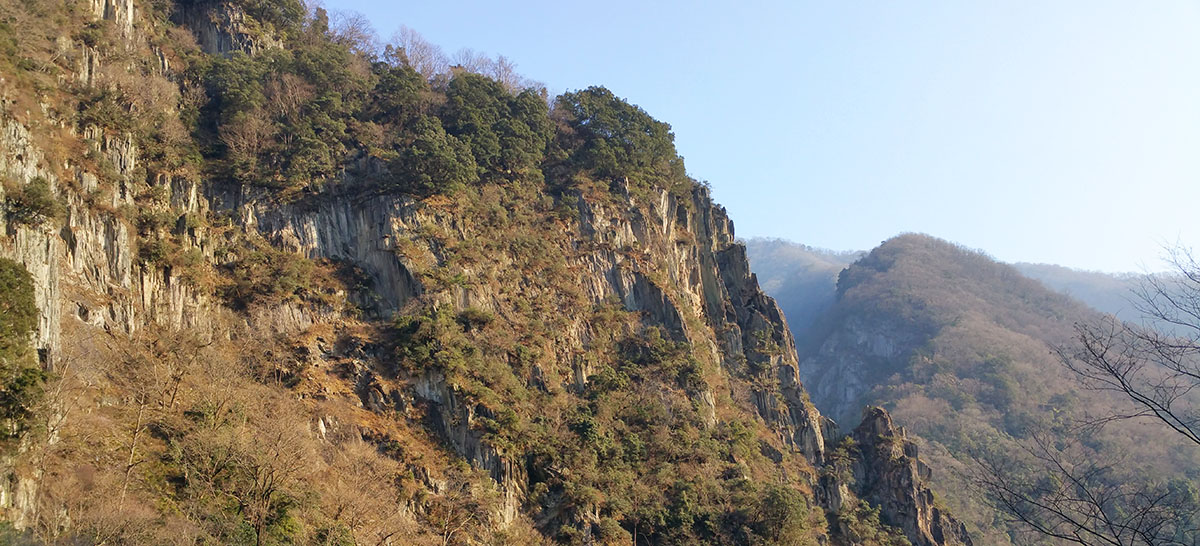 Photo of the mountains of Tangjiahe National Park Tangjiahe Mountains in winter