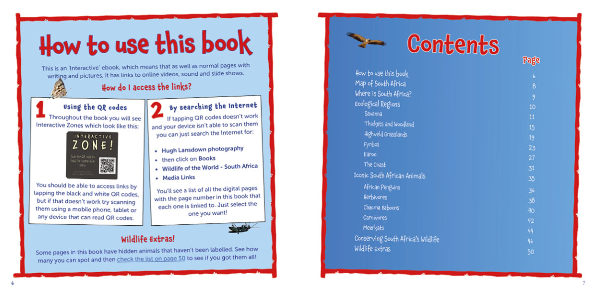 How to Use and Contents of Wildlife of the World - South Africa by Hugh Lansdown